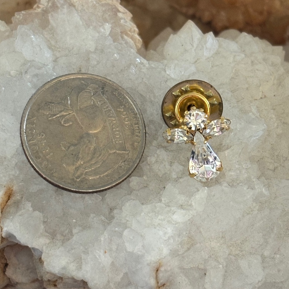 Vintage Rhinestone Angel Brooch/Pin - Picture 2 of 5